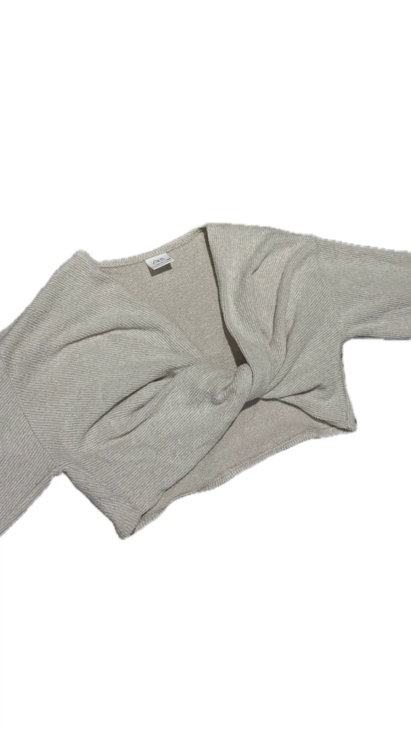 Ribbed Twist Front Cardigan