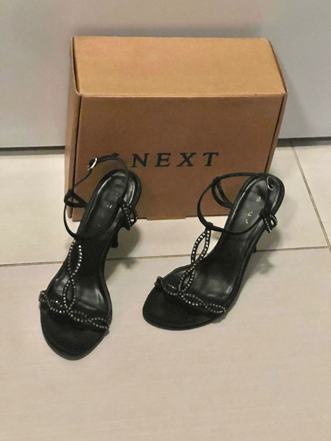 Next Black Embellished Stiletto Sandals - photo 2