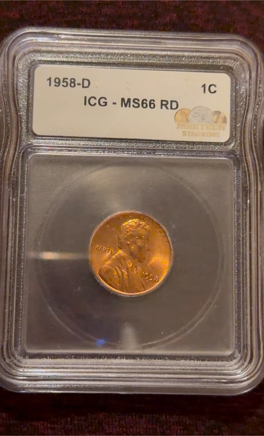 1958-D Lincoln Cent - ICG MS66 RD