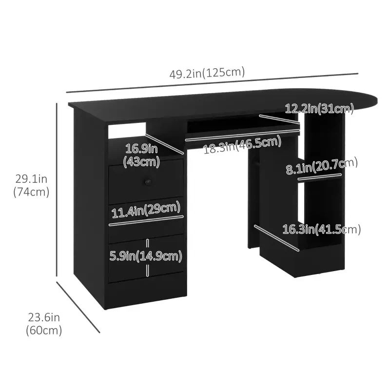 HOMCOM Computer Desk with Storage