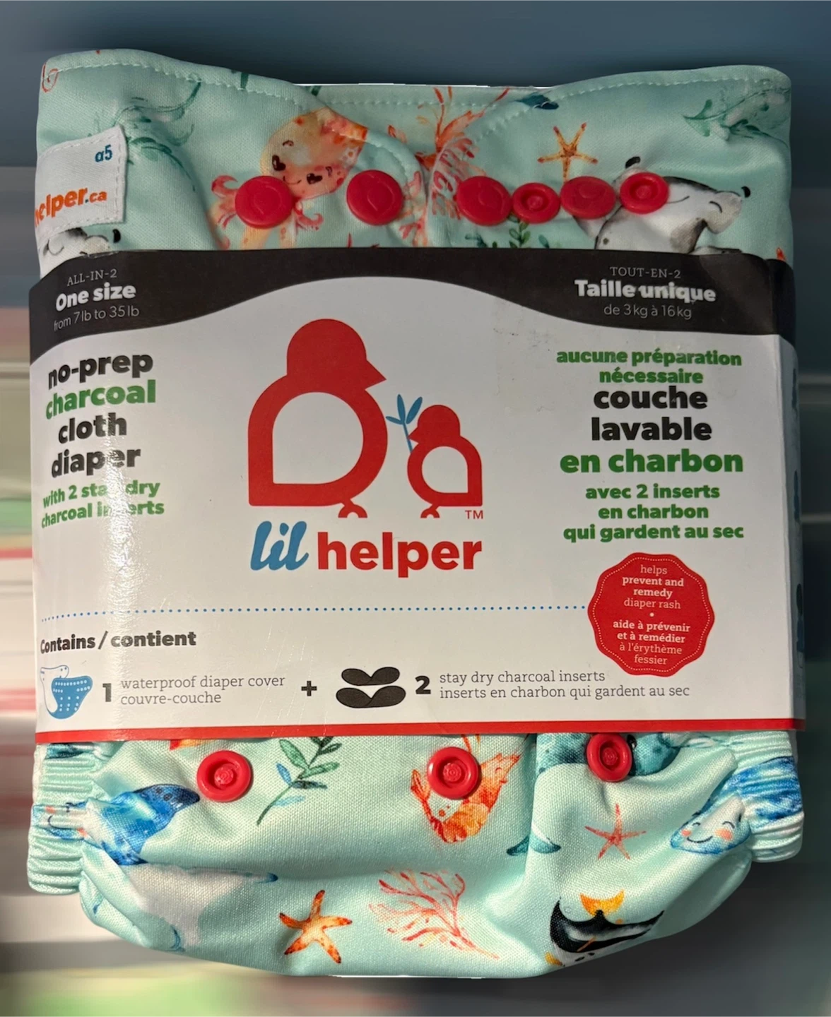 Lil Helper No-Prep Charcoal Cloth Diapers selling each - photo 3