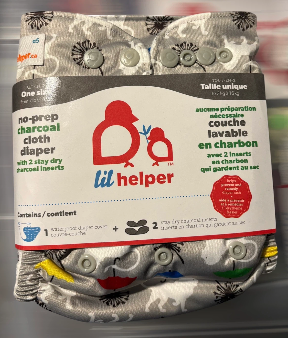 Lil Helper No-Prep Charcoal Cloth Diapers selling each - photo 4