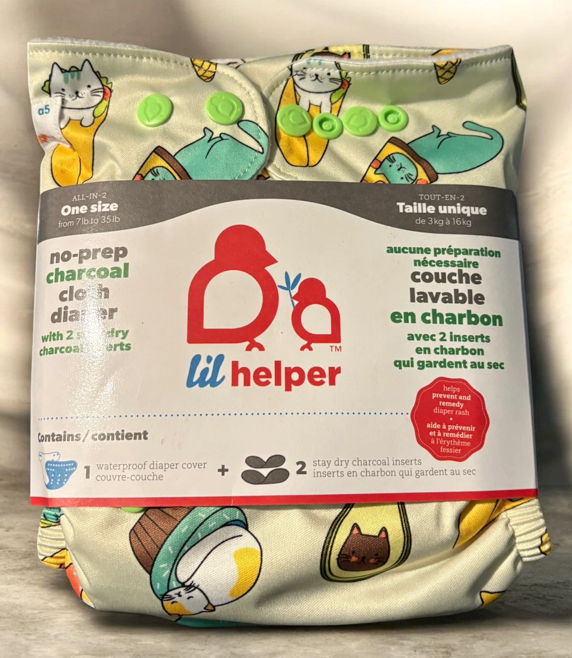 Lil Helper No-Prep Charcoal Cloth Diapers selling each - photo 5