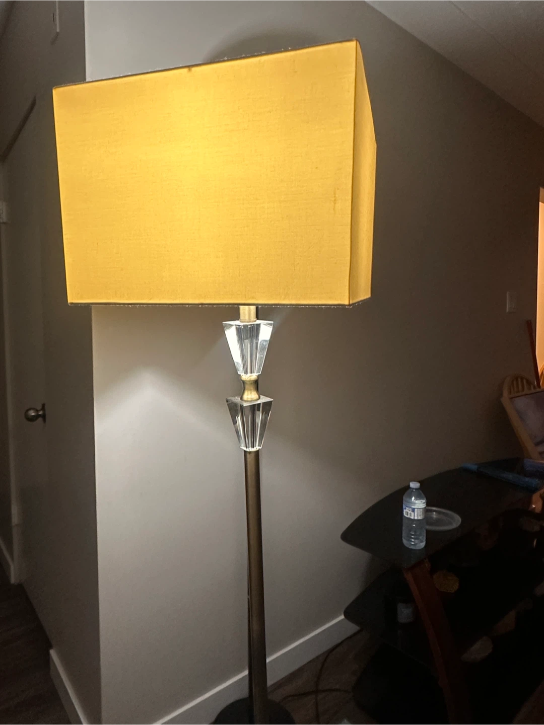 Yellow Rectangular Lampshade Floor Lamp