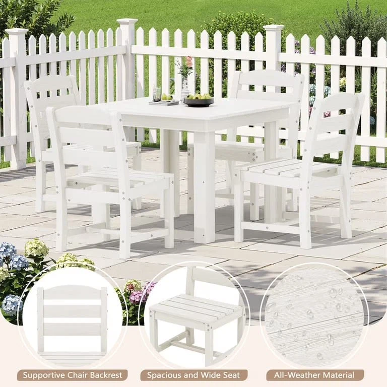 Outdoor Four Dining Chairs Set