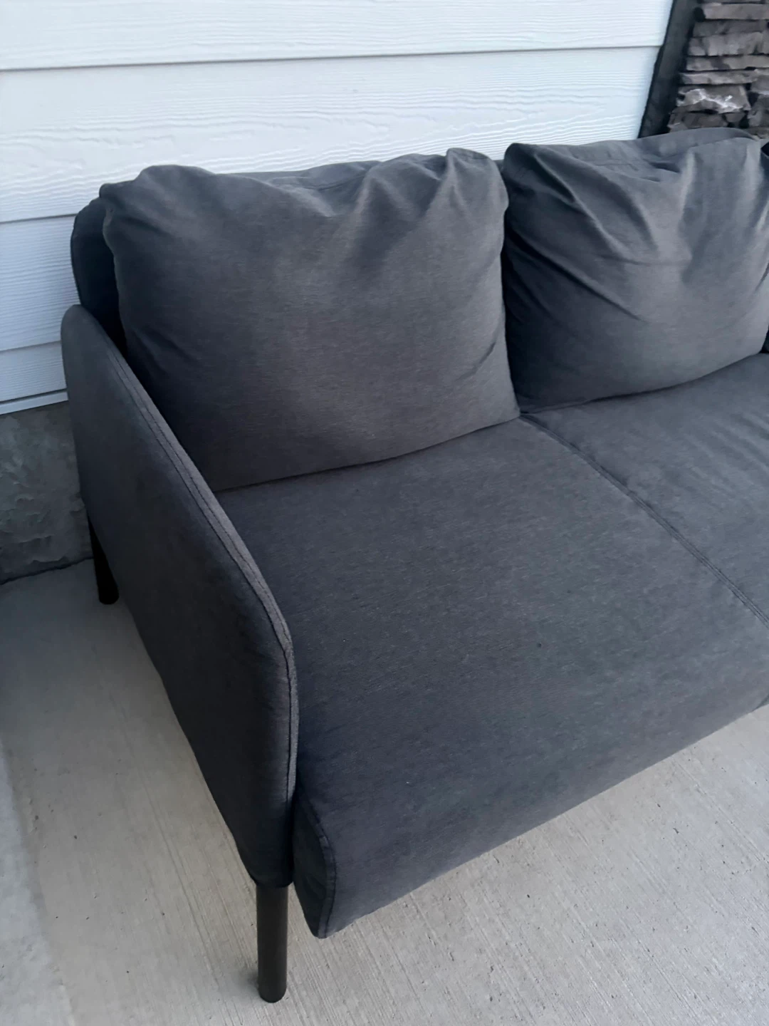 IKEA sofa 3 seats in dark grey colour - photo 4