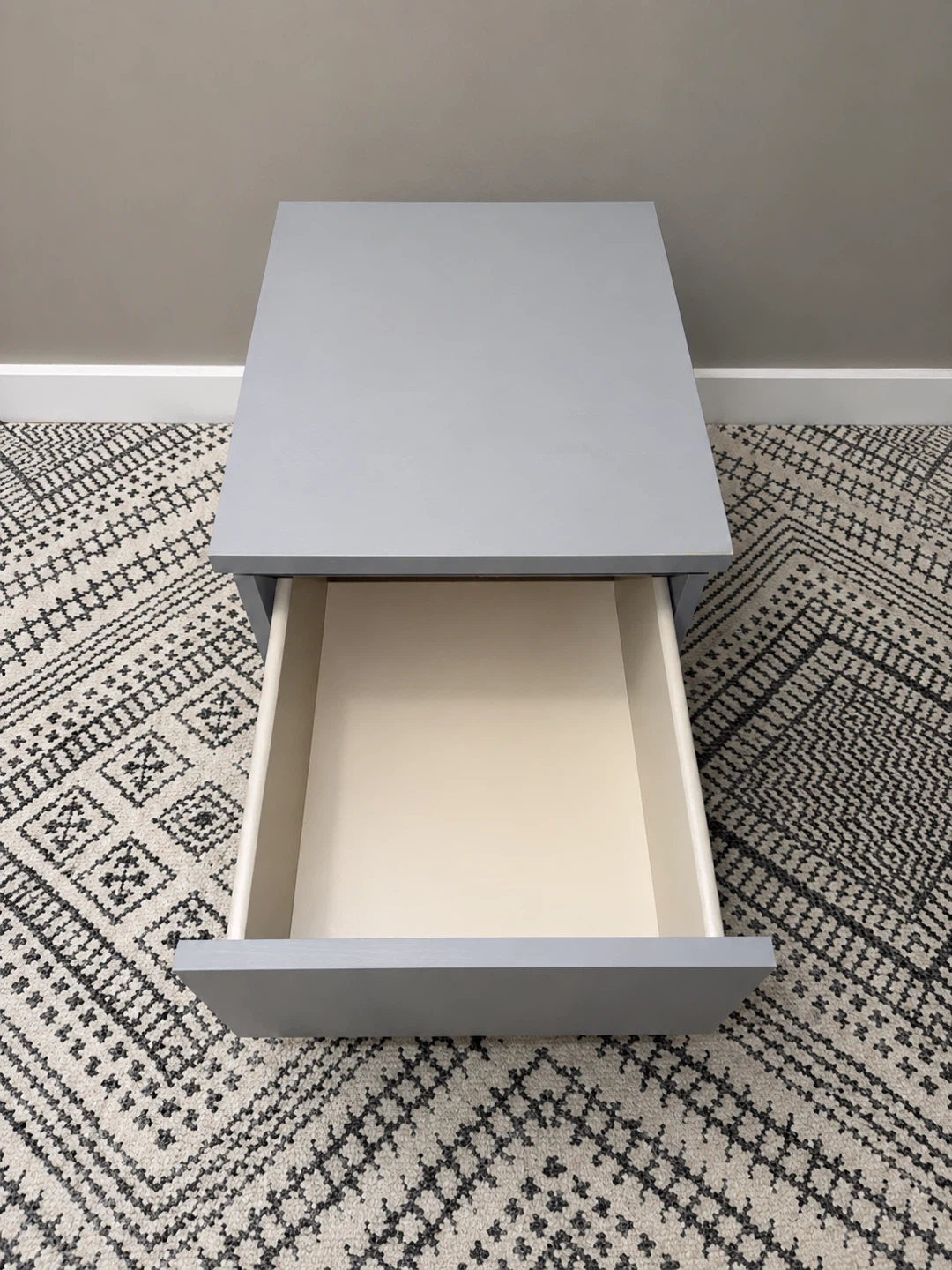 Grey bedside table with two drawers - photo 2