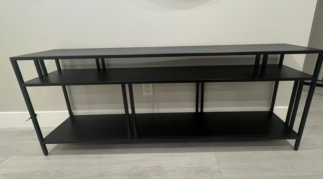 Black Metal 3-Shelf TV Stand / Console