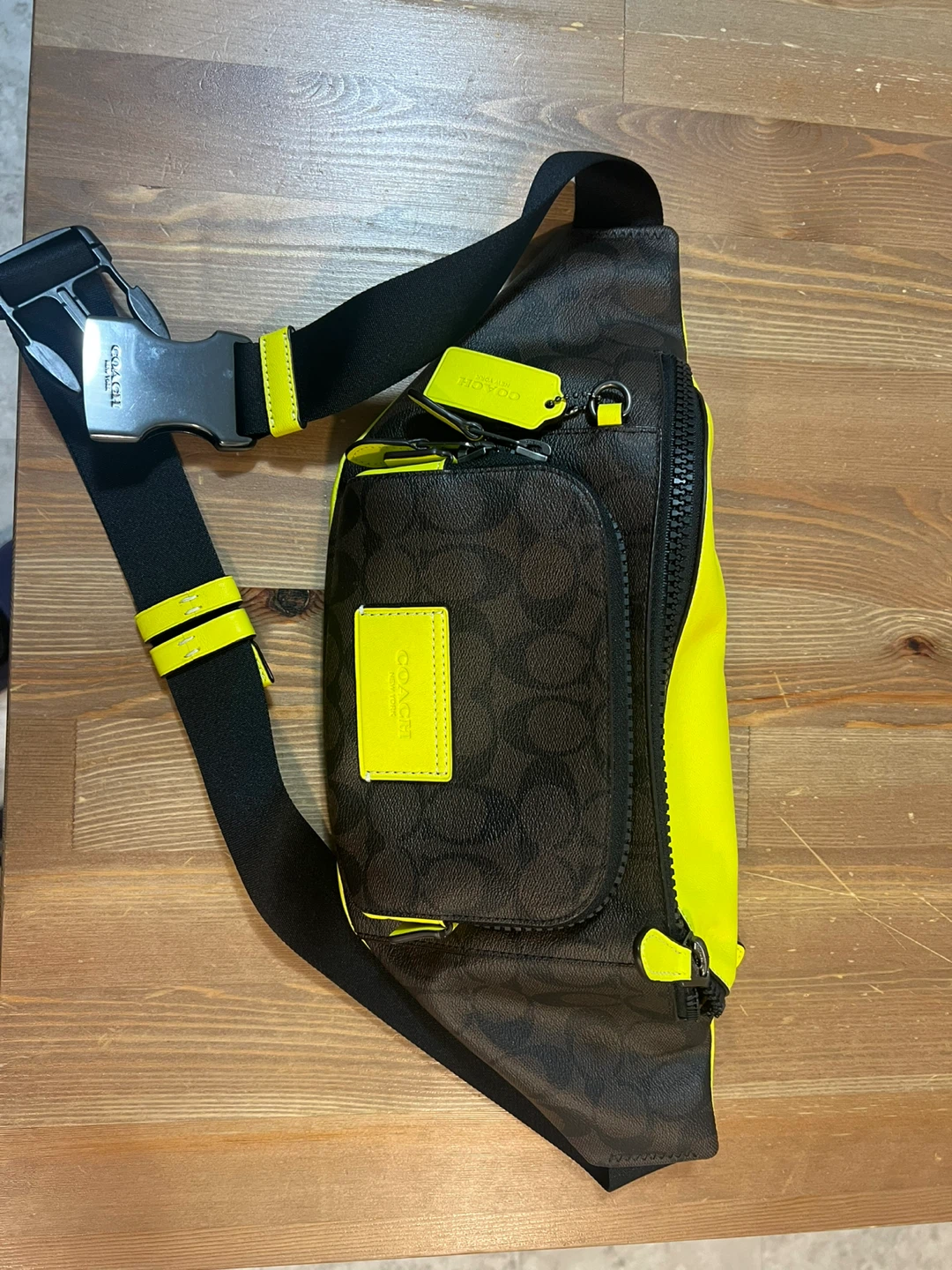 Coach Belt Bag with Neon Yellow Accents - photo 2