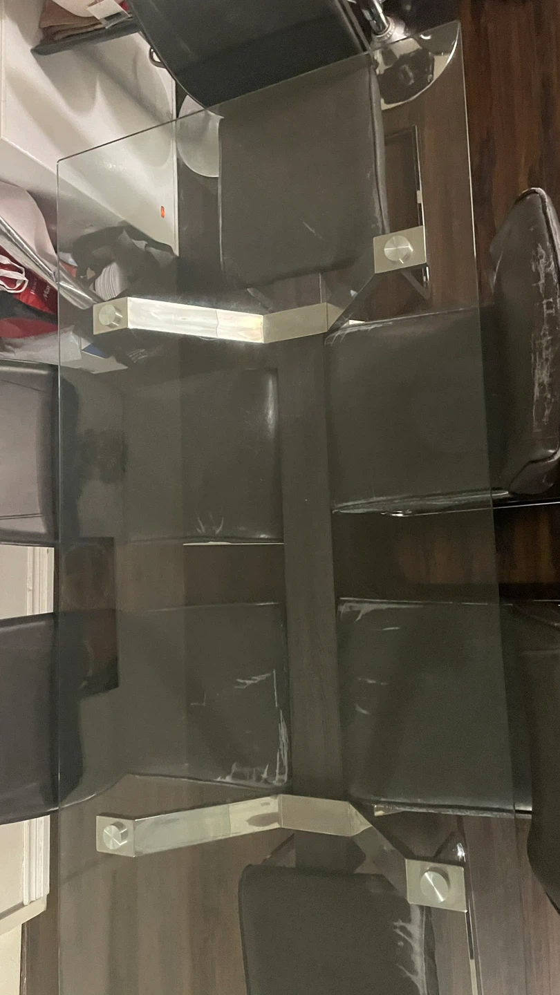 Modern Glass Dining Table with 6 Chairs $300 - photo 3