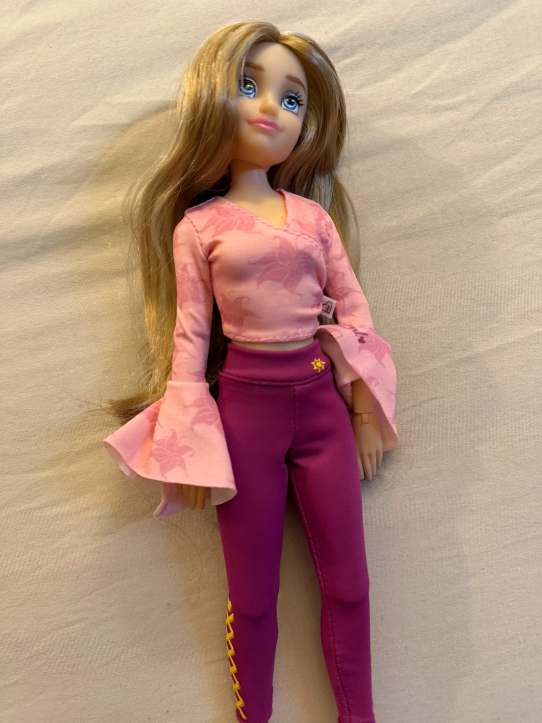 Fashion Doll with Pink Floral Top and Purple Pants - photo 2