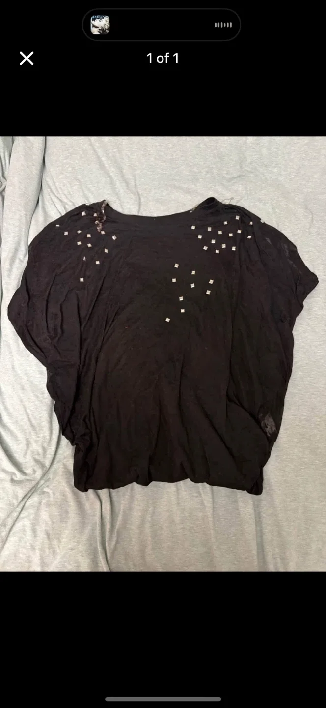 Nevada pretty black top with sparkly gems