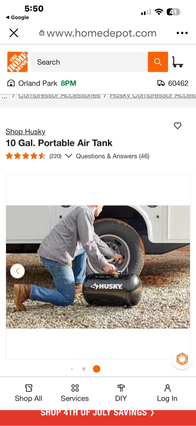 Husky 10 Gal. Portable Air Tank - photo 2