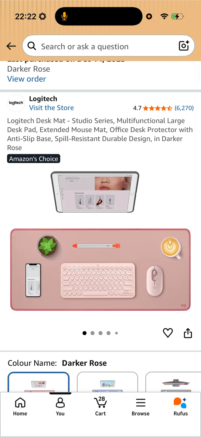 Logitech Desk Mat - Studio Series - Darker Rose - photo 2
