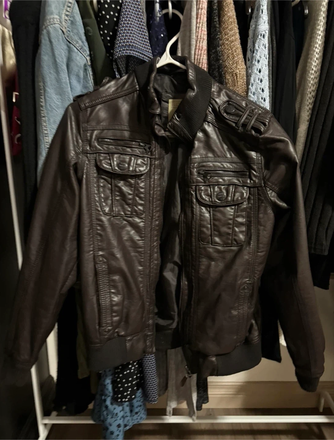 Vintage Leather Bomber Jacket