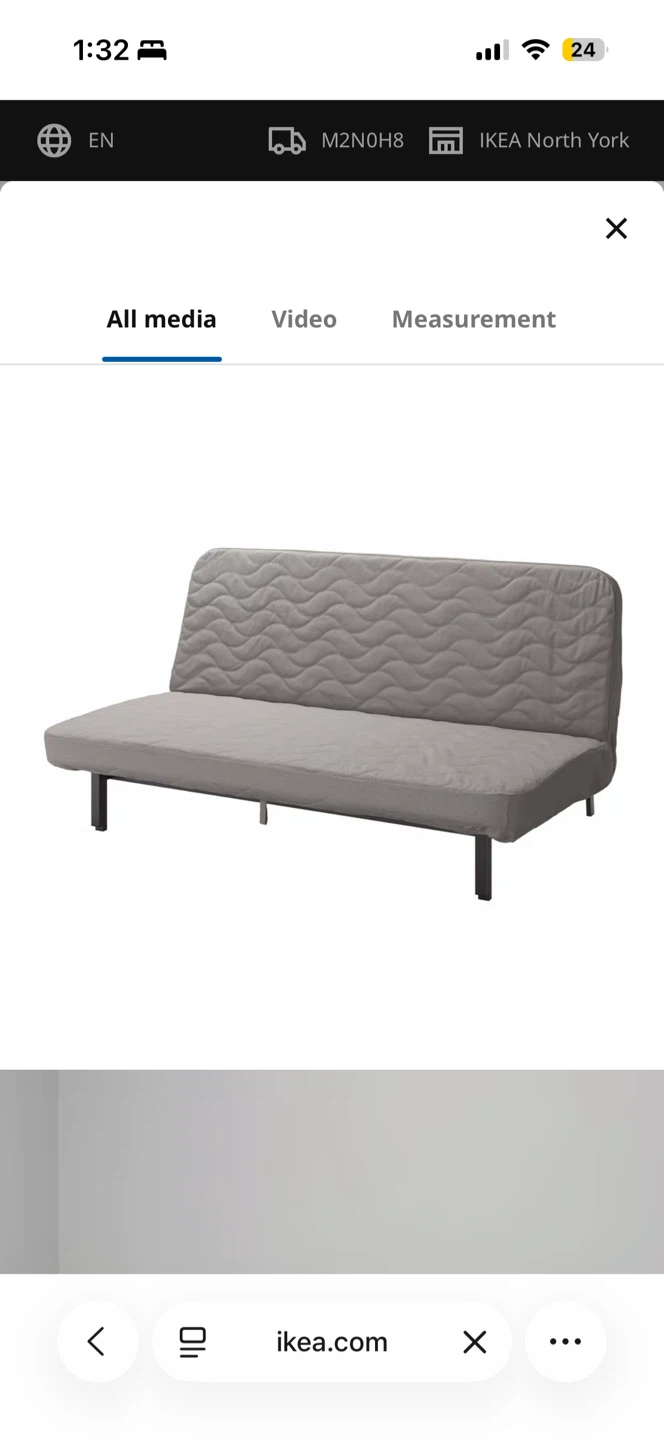 IKEA NYHAMN Sofa Bed - Grey/Beige