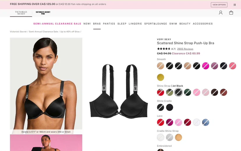 Victoria’s Secret Very Sexy Scattered Shine Strap Push-Up Bra
