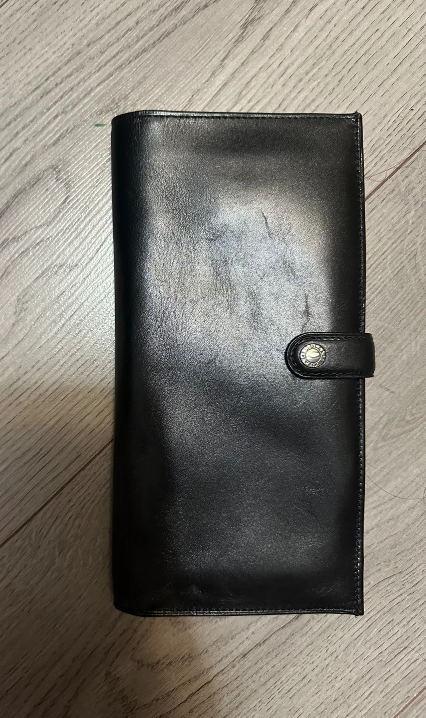 large black leather wallet