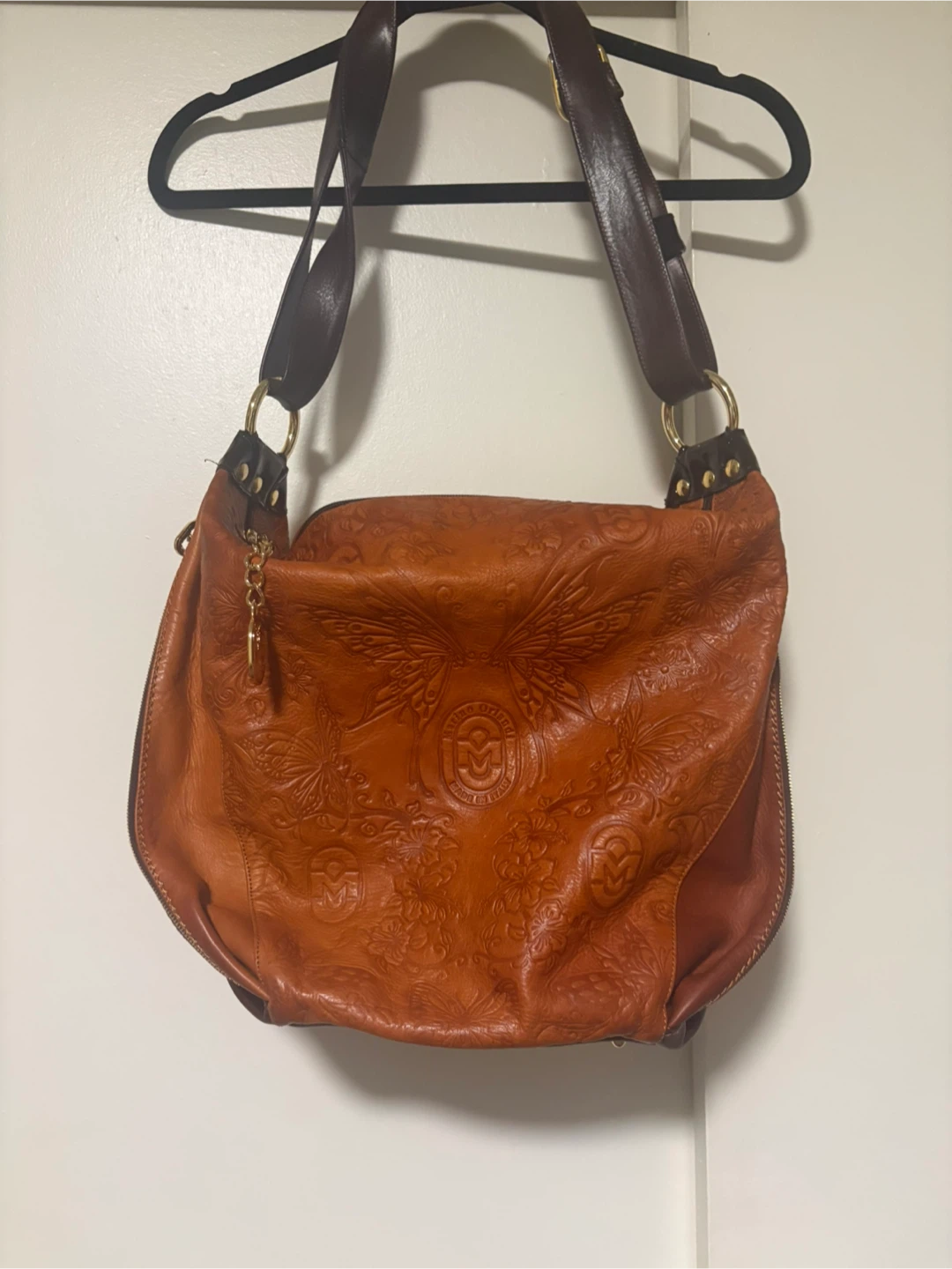Marino Orlandi Embossed Leather Shoulder Bag - photo 2
