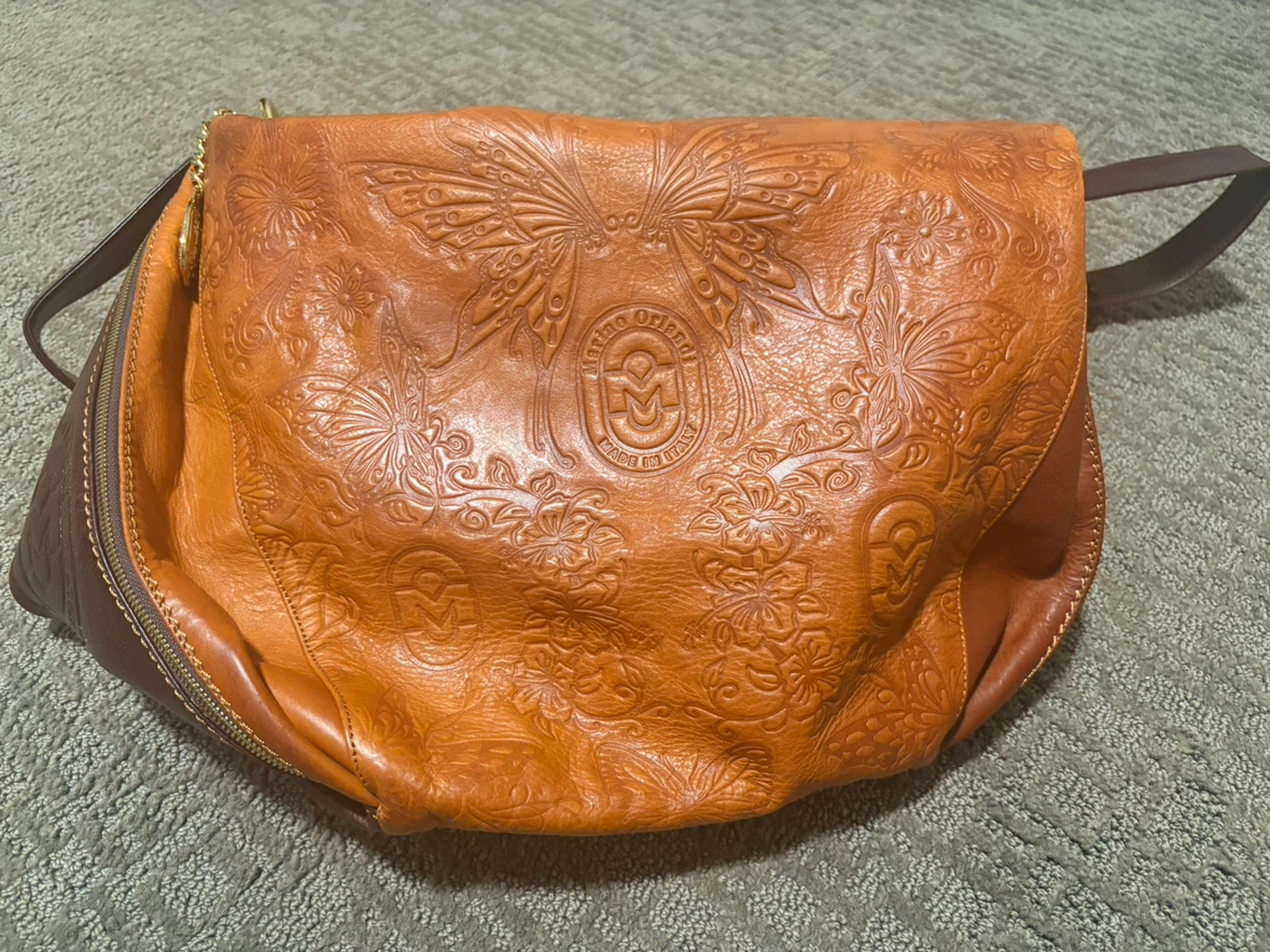 Marino Orlandi Embossed Leather Shoulder Bag - photo 4