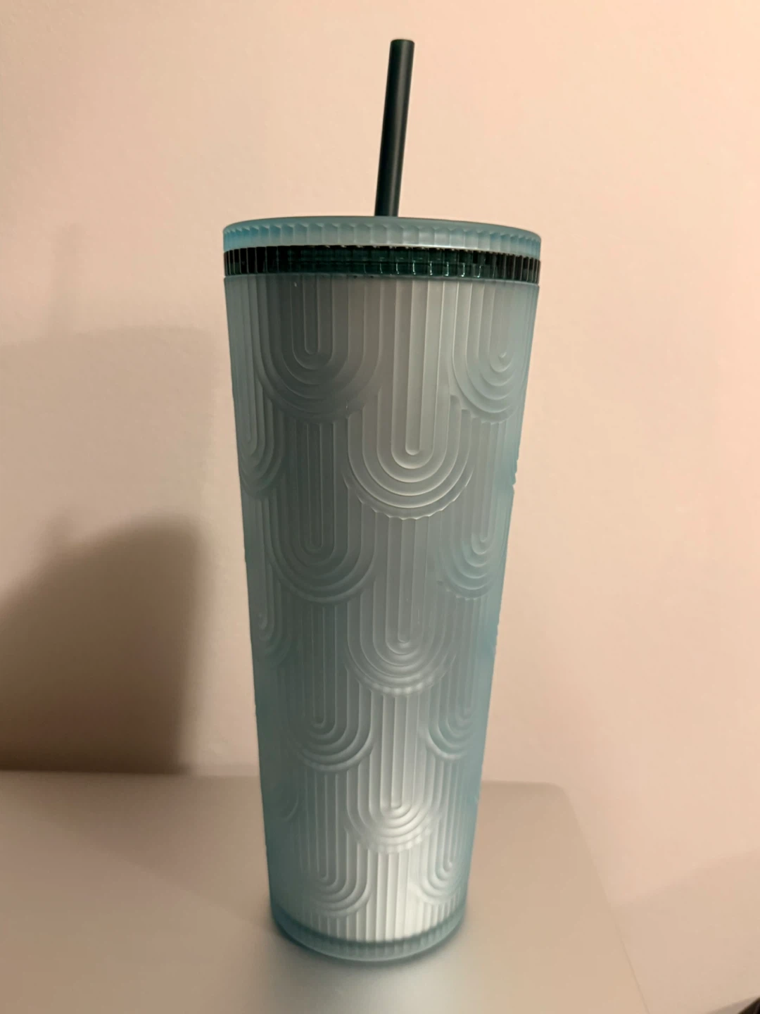 Brand New Starbucks 24oz Light Blue Tumbler with Straw
