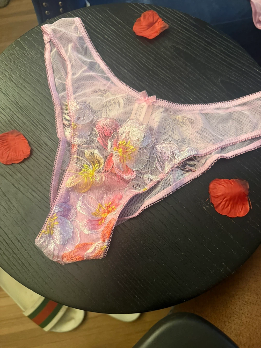 Victoria's Secret Pink Floral Lace Thong Panty M/M - photo 3