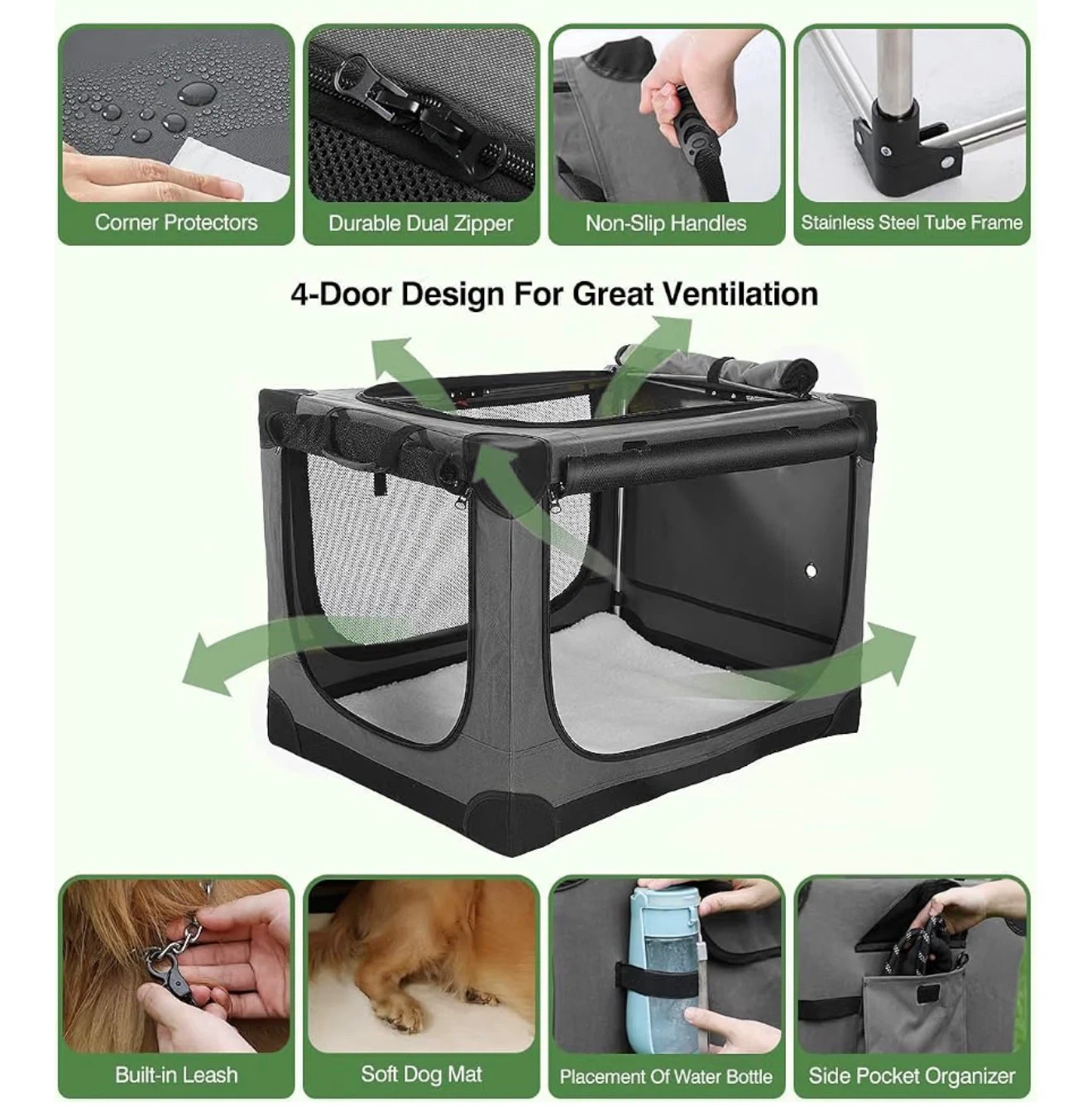 Portable XL soft dog crate & reversible pad mattress - photo 2
