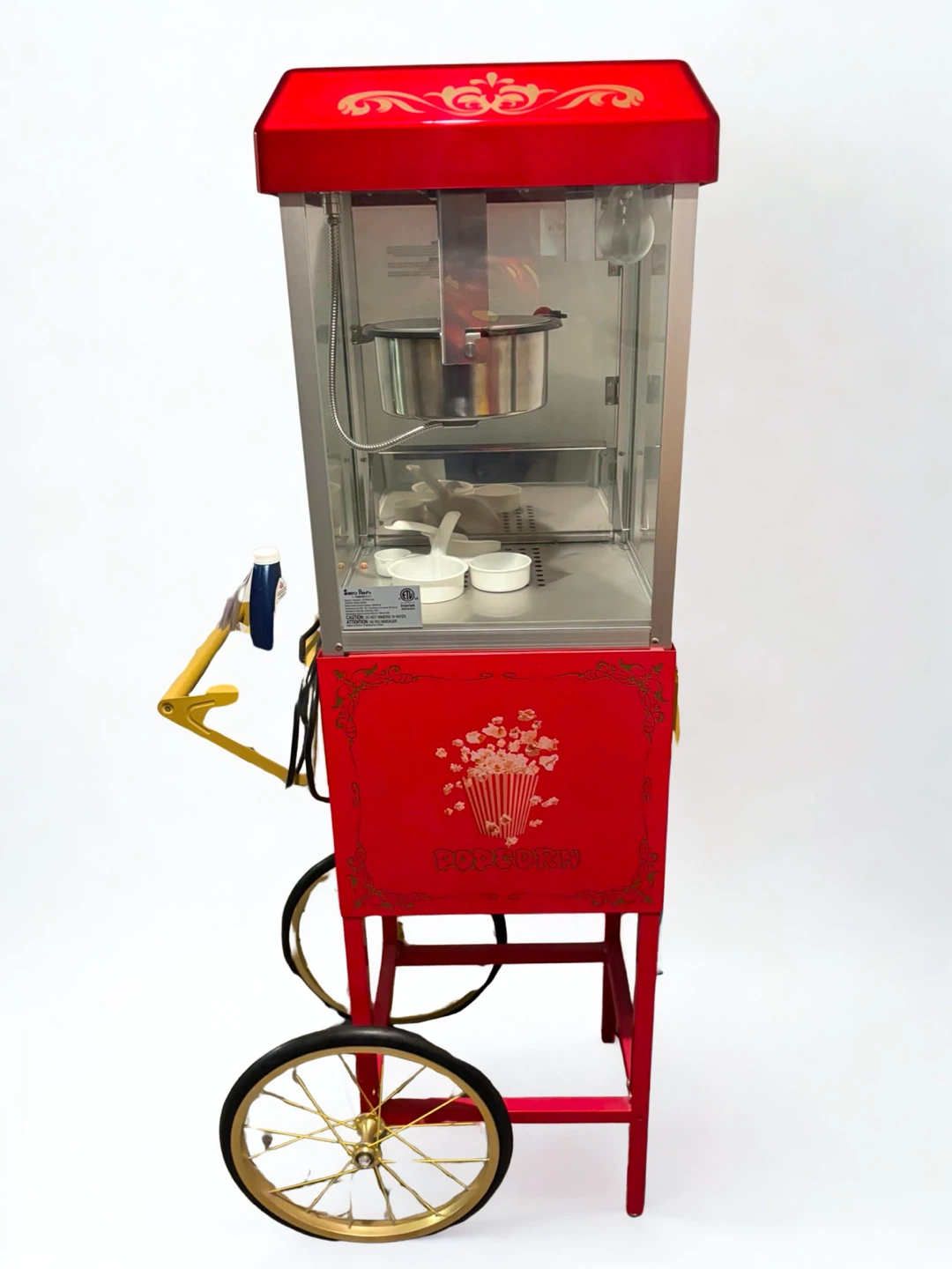 Retro Red Popcorn Cart Machine