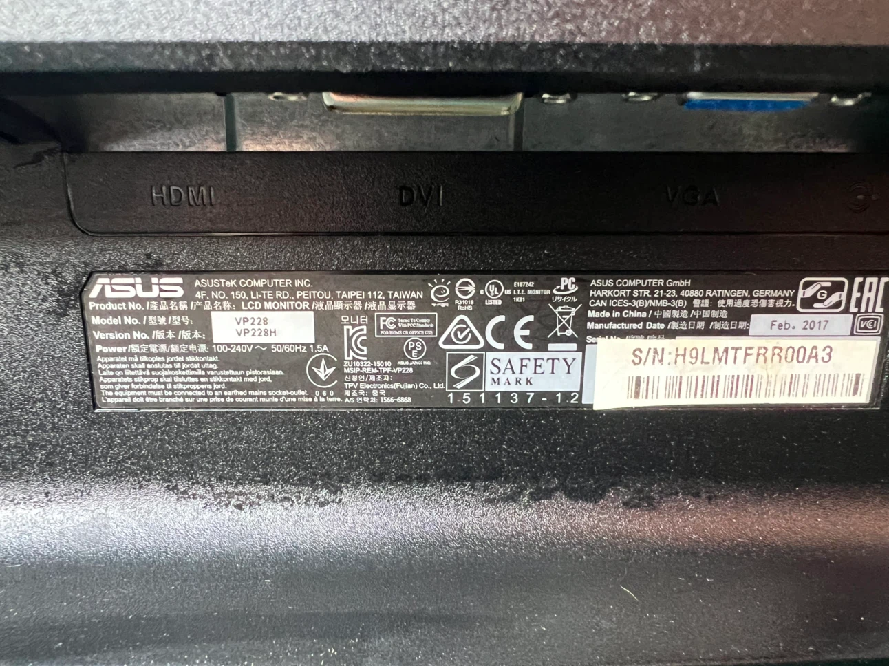 ASUS VP228h Monitor - photo 3