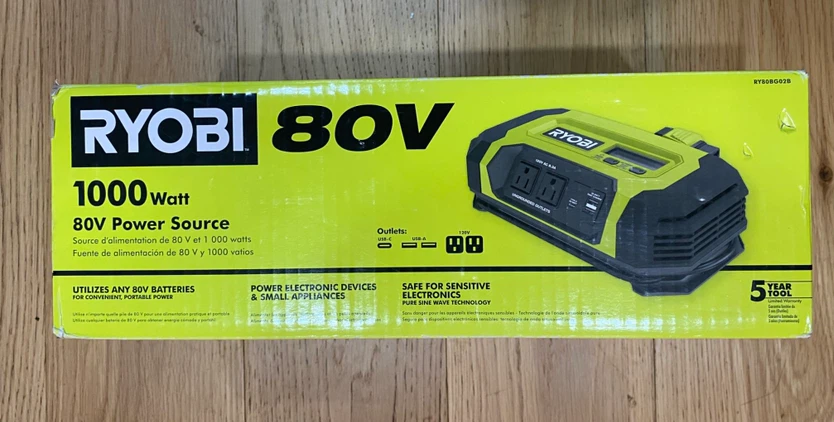 Ryobi 80V 1000-Watt Power Source Inverter (Tool Only) - photo 2