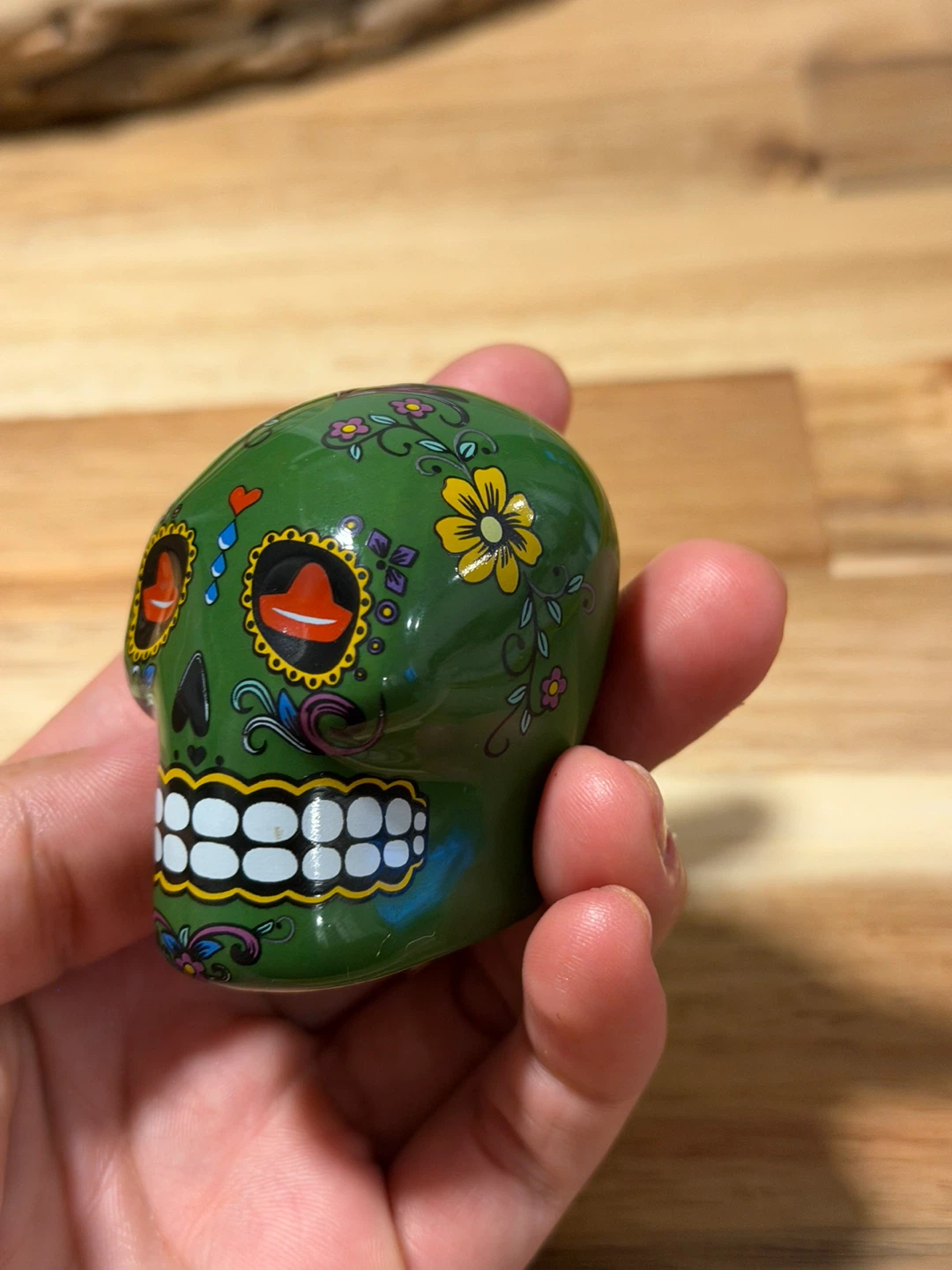 Green Skull Salt Shaker