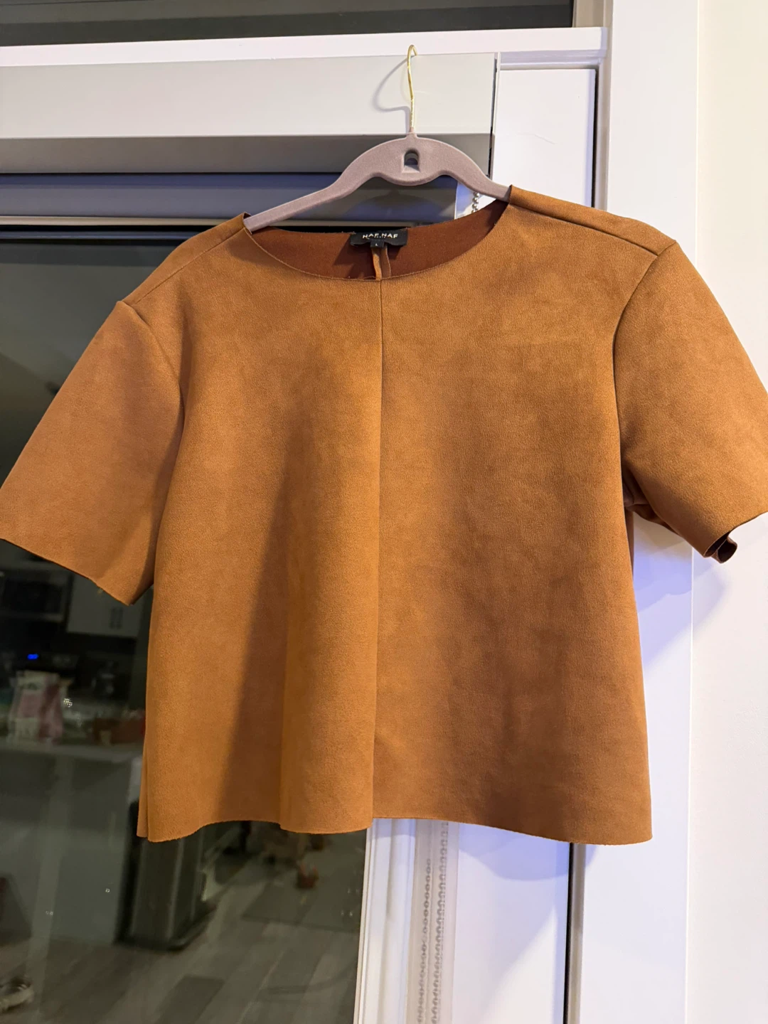 NAF NAF Brown Suede-like Top Size L (can fit M)