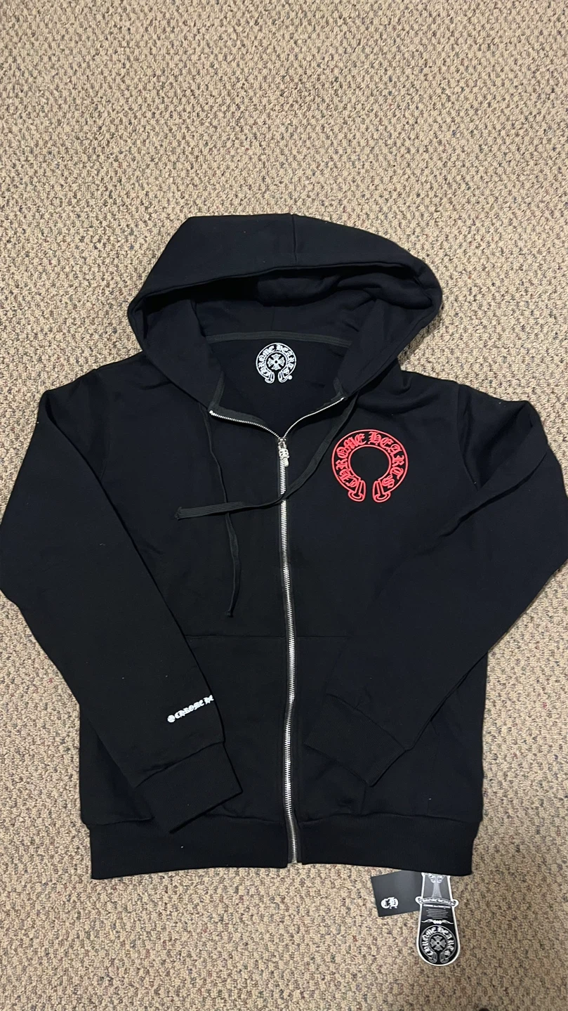 Black Chrome Hearts Zip-Up Hoodie