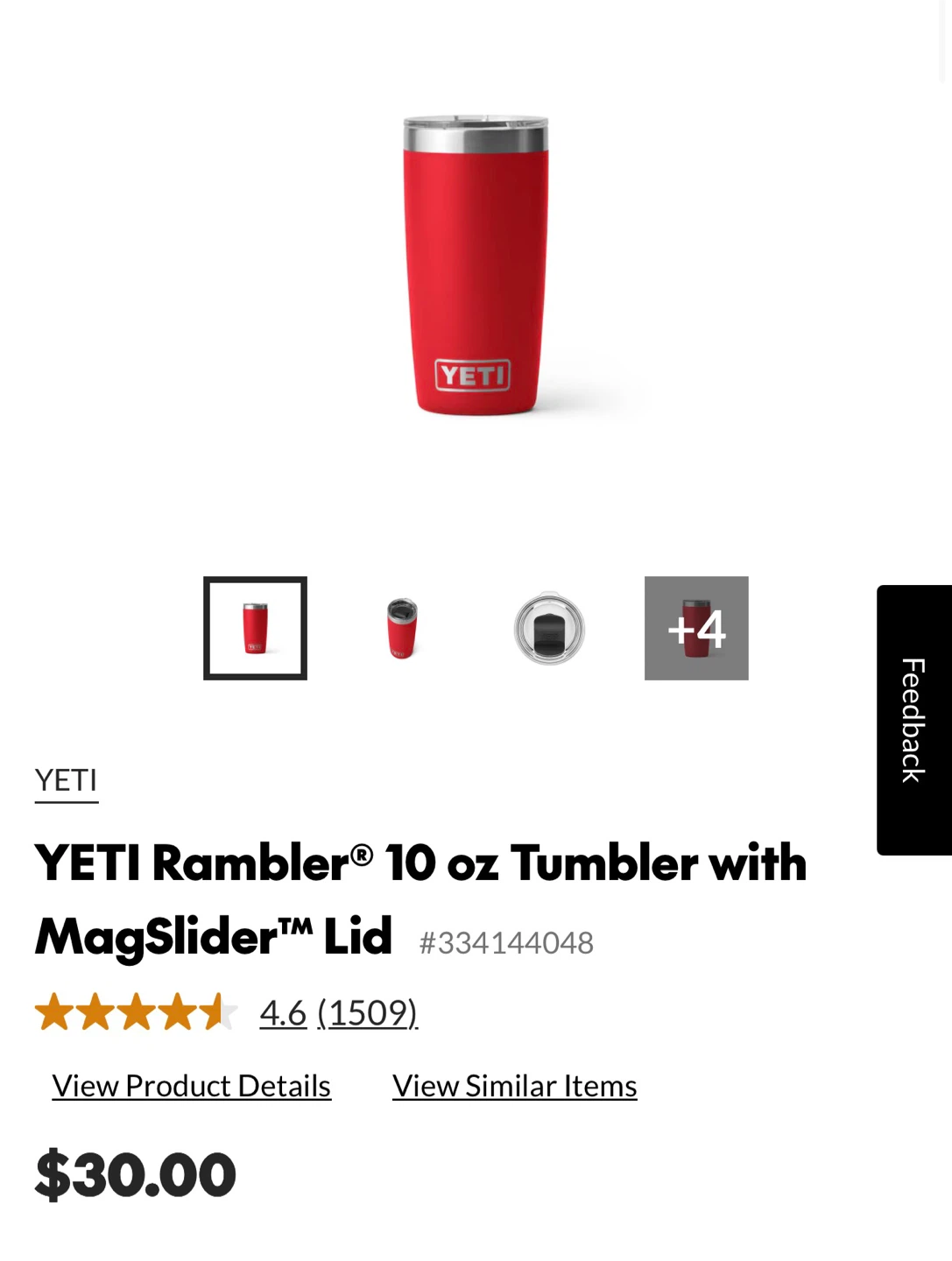 Yeti Rambler 10 oz Tumbler with MagSlider Lid