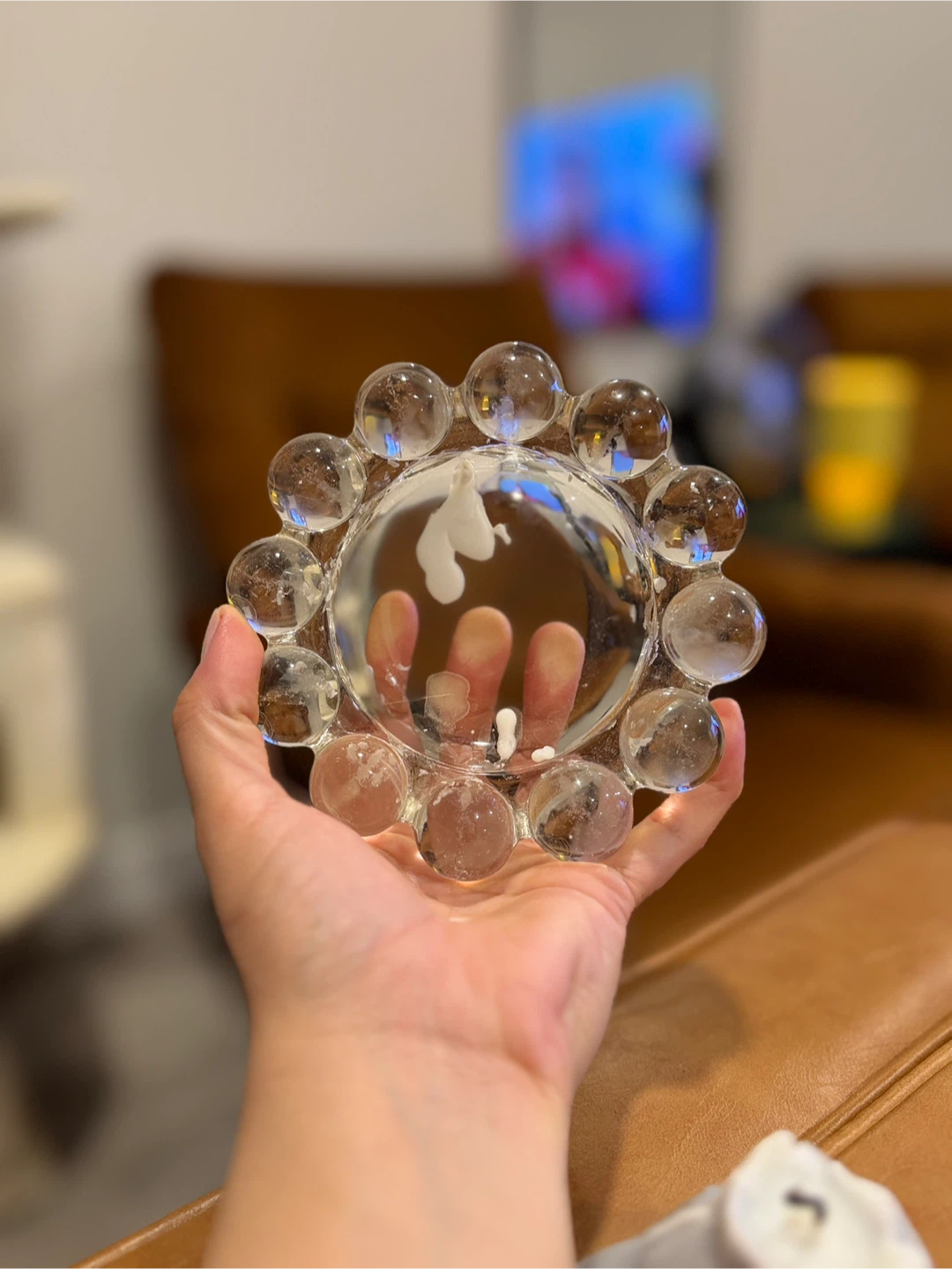 Glass Candle Holder with Mountain Candle - photo 3
