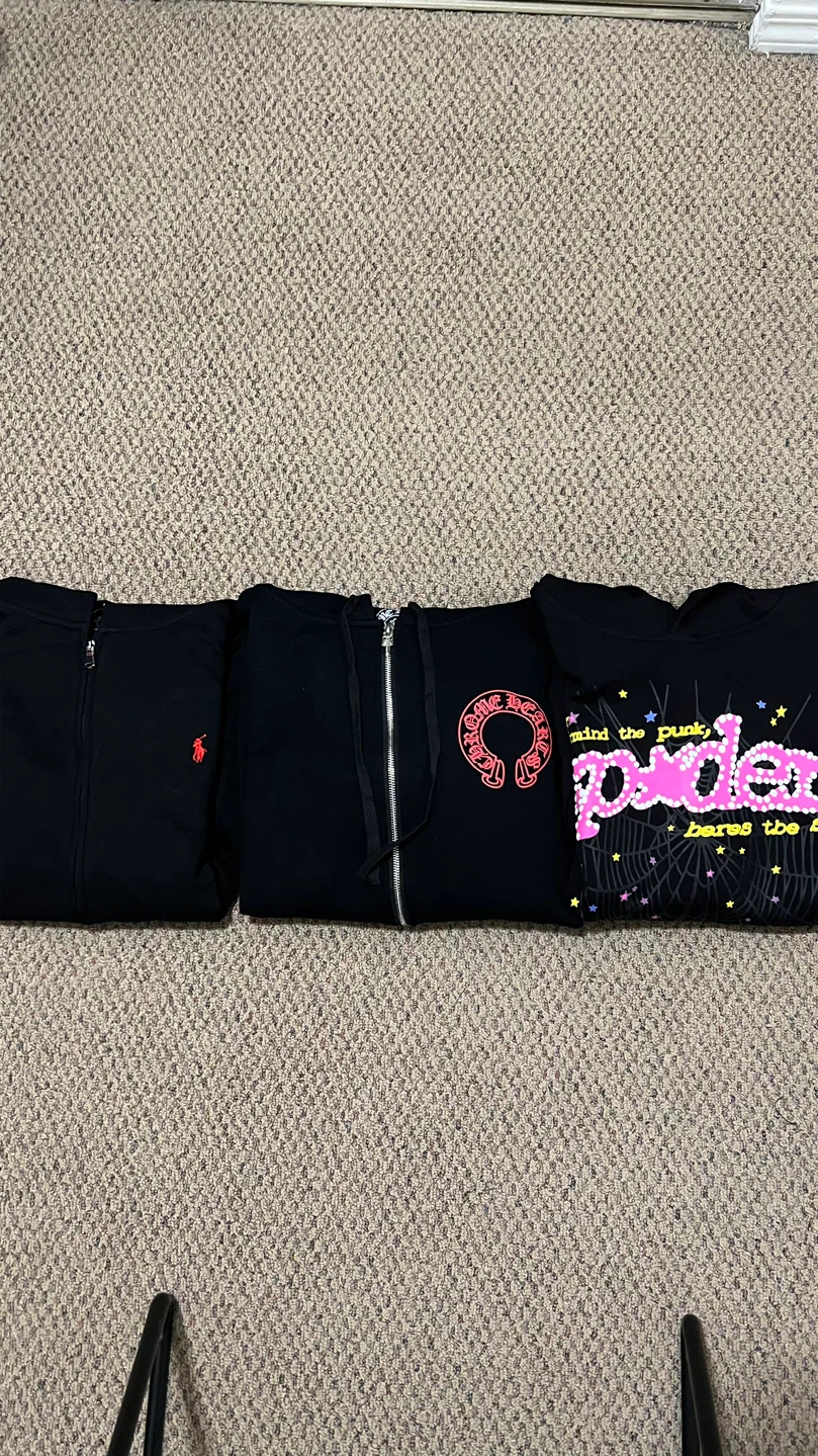 Sp5der + Chrome Hearts + RL Zip Hoodie Bundle