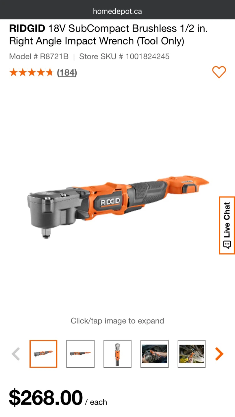 RIDGID 18V SubCompact Brushless 1/2 in.