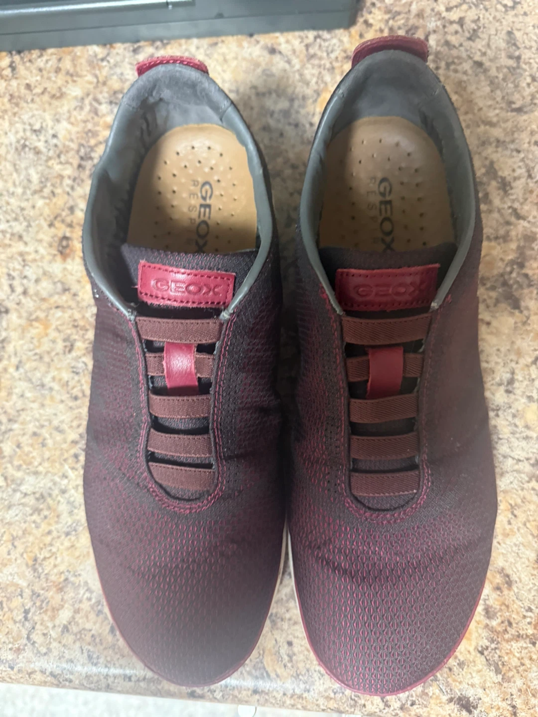 Geox Burgundy Slip-On Sneakers