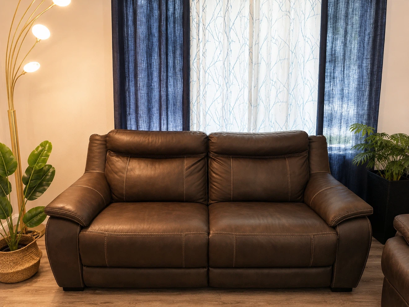 Grey Leather Sofa