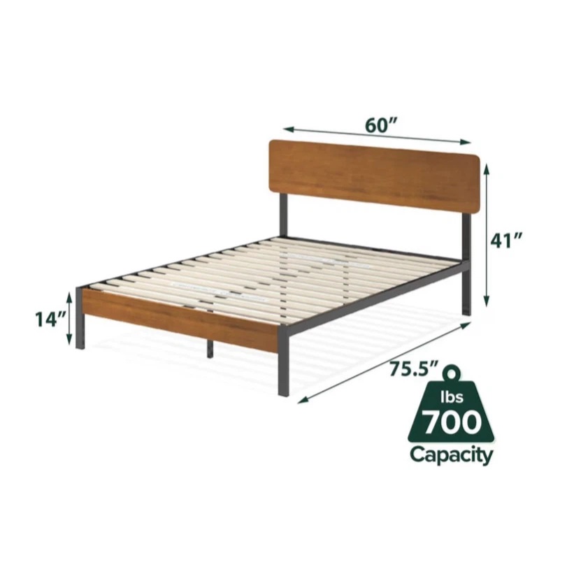 Full Size Bed Frame with Wooden Headboard - photo 2
