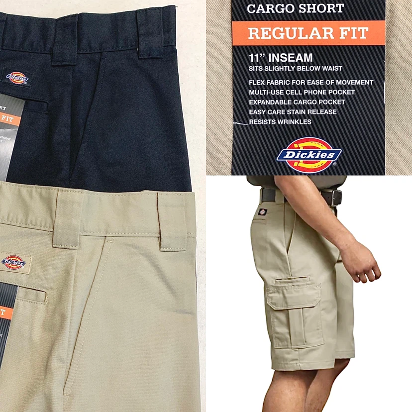 Dickies Cargo Shorts Size 36, 38 Flex Regular Fit 11” Inseam NEW