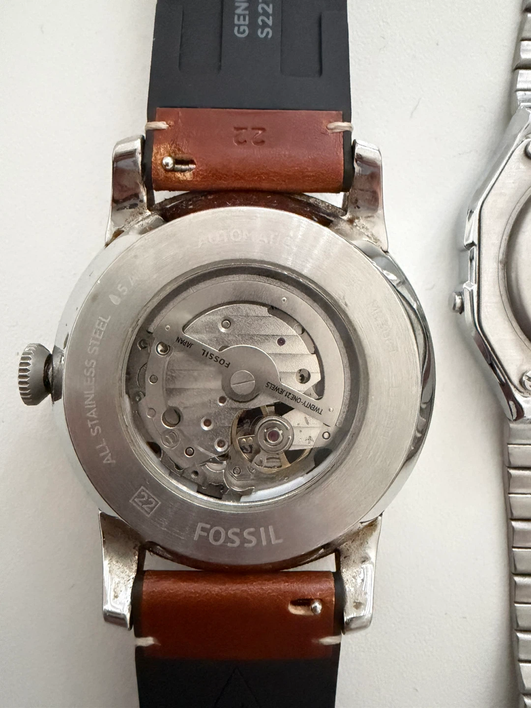 Fossil Automatic Watch with Brown Leather Strap - photo 5