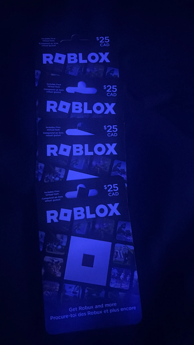 Unused Roblox $25 CAD Gift Cards (4 Total)