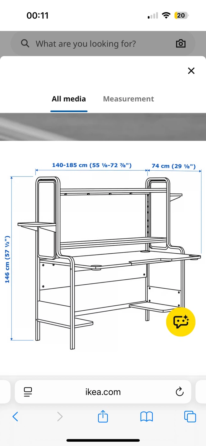 IKEA FREDDE Gaming Desk White - photo 3