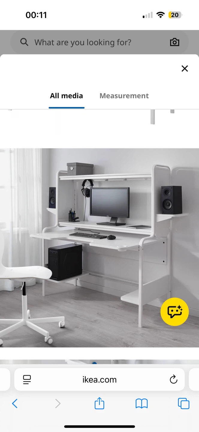 IKEA FREDDE Gaming Desk White - photo 4