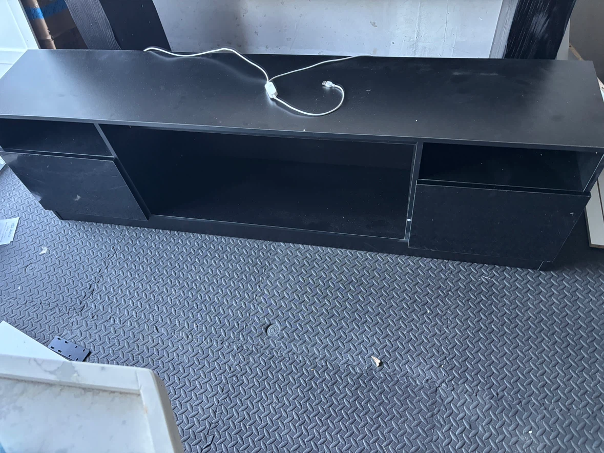 Black TV Stand with Storage with LED light
