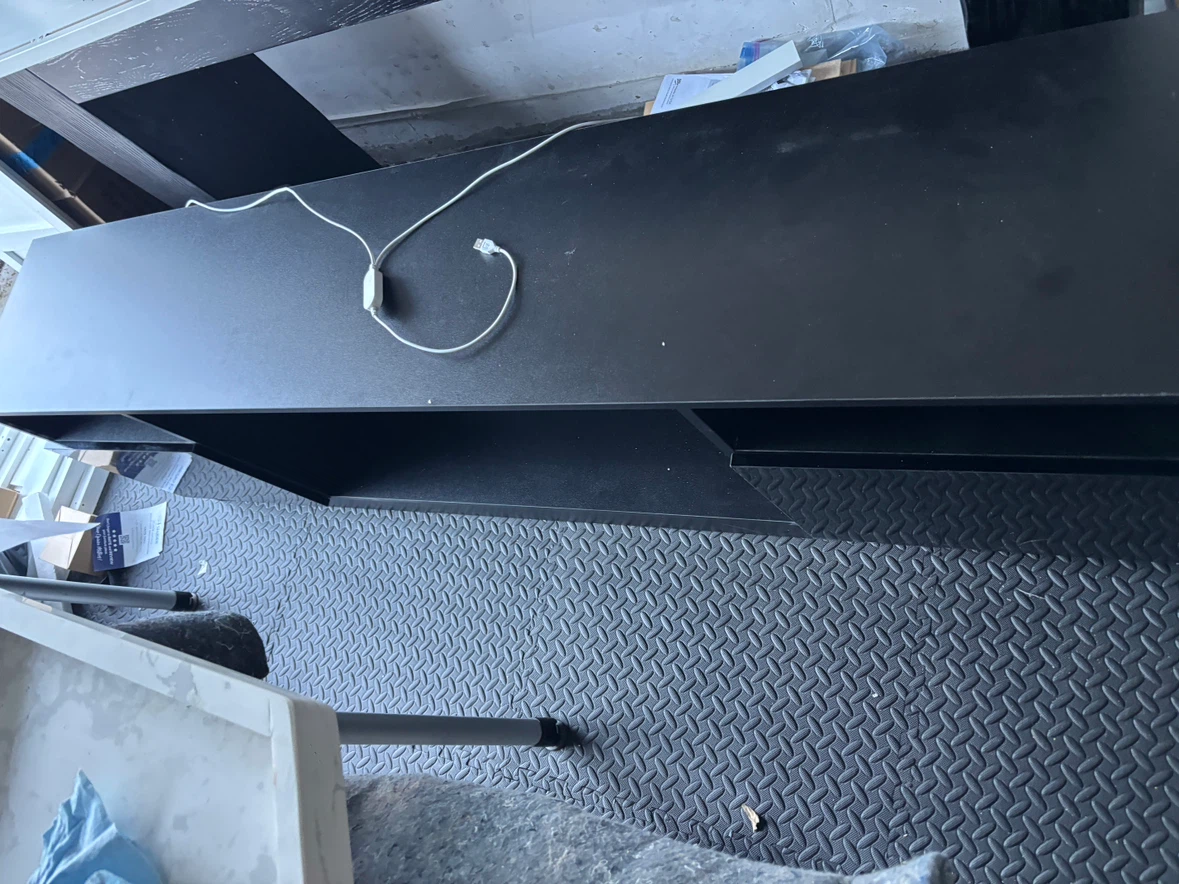Black TV Stand with Storage with LED light - photo 2