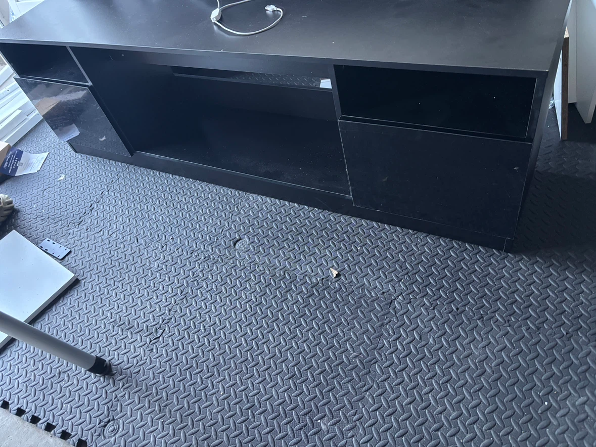 Black TV Stand with Storage with LED light - photo 3