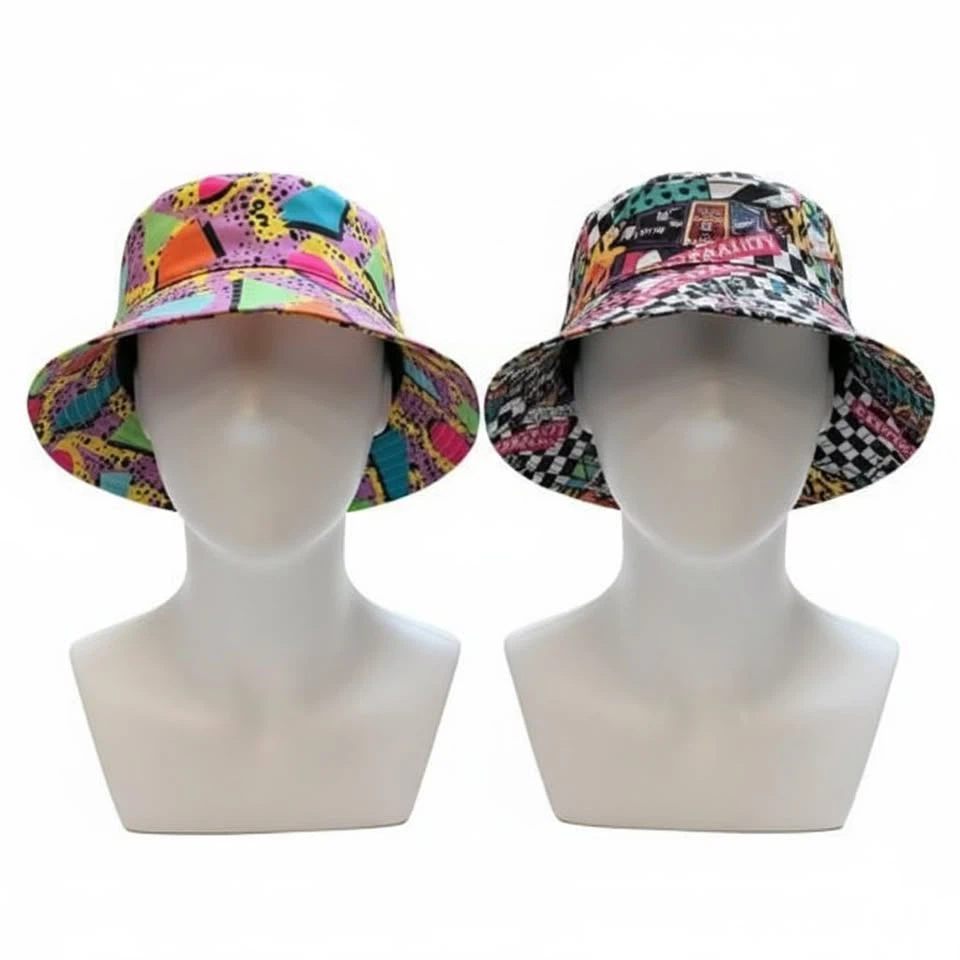 Two Funky Patterned Bucket Hats