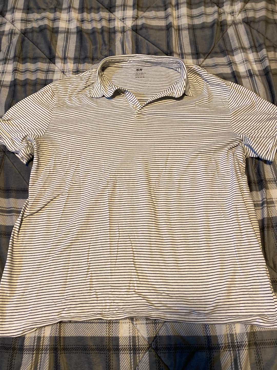 Mens H&M Striped Polo Shirt Size XL